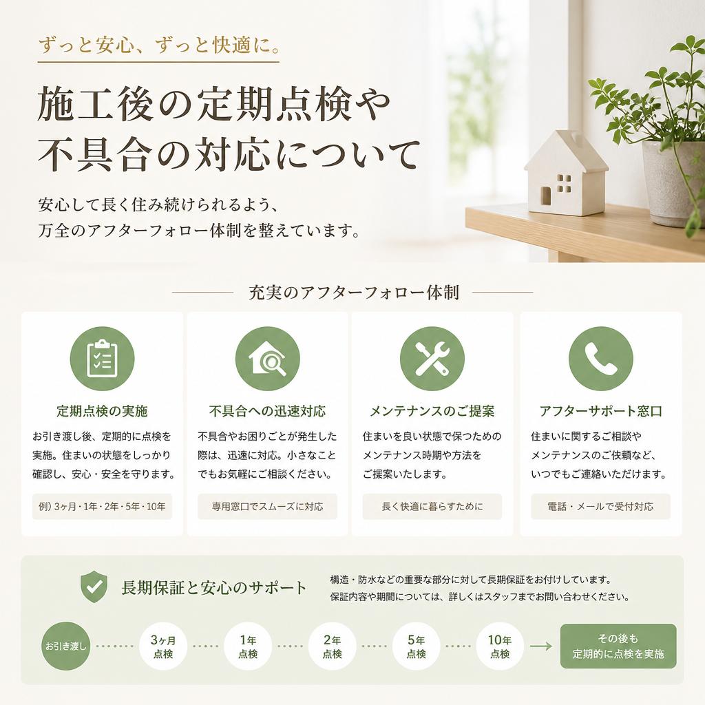 4. 施工後のアフターフォロー体制