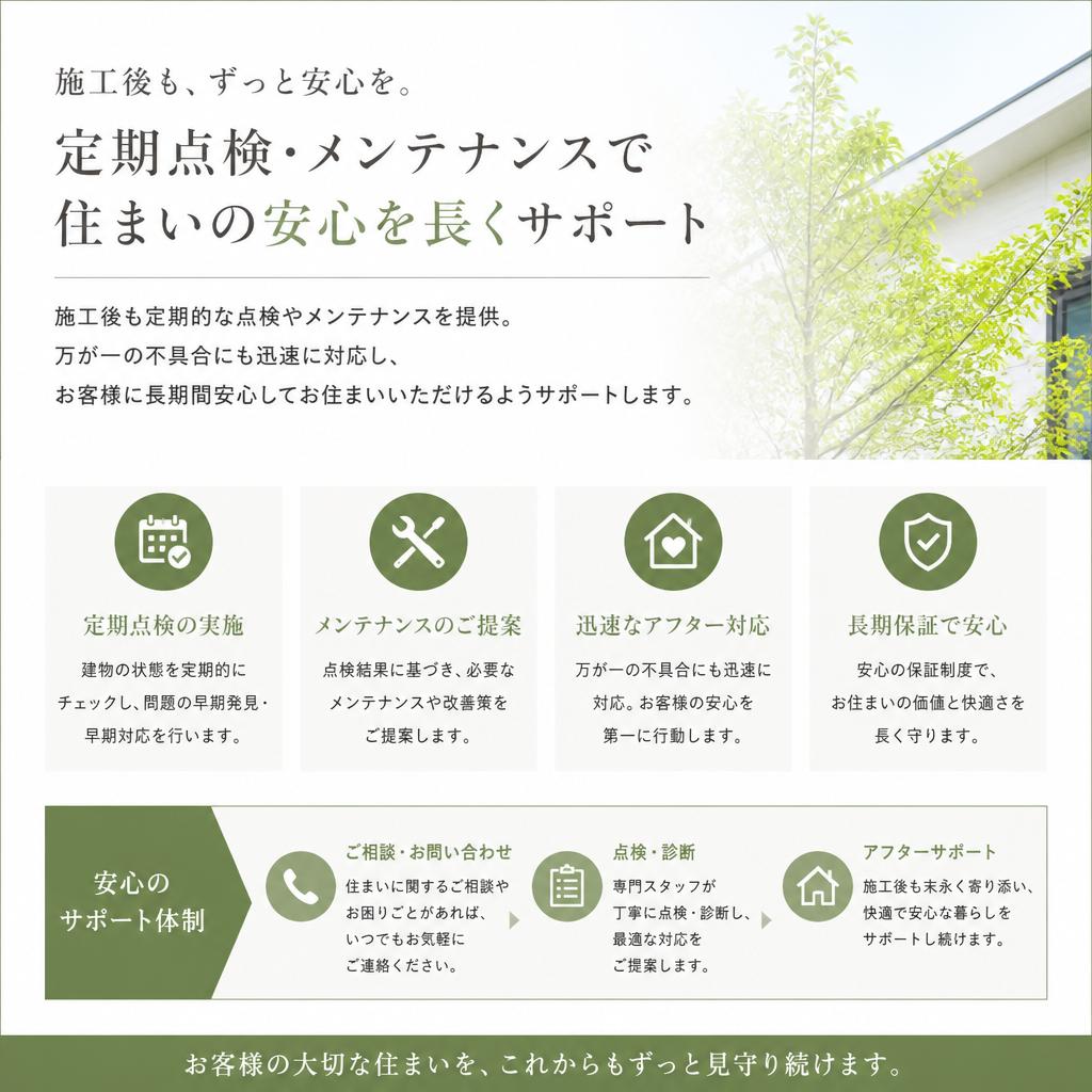 充実のアフターフォロー
