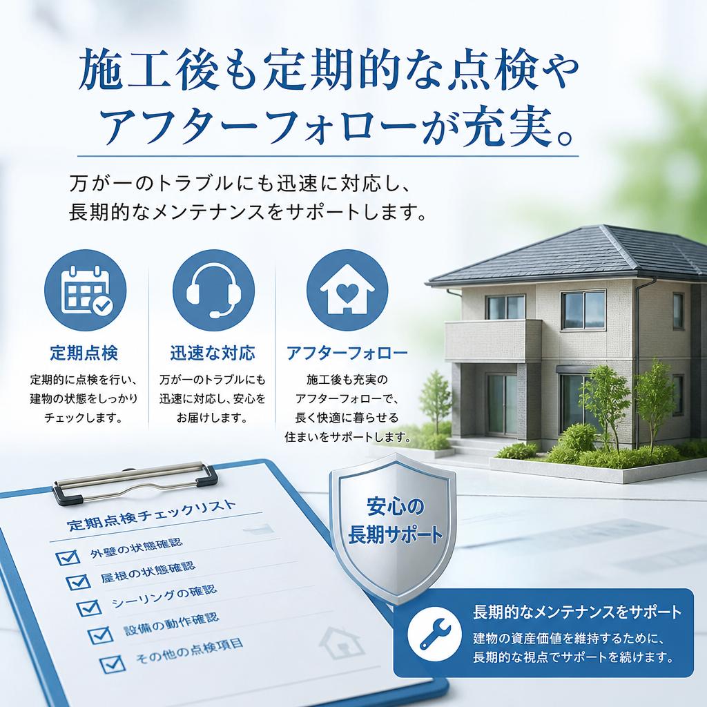 迅速な対応で安心のアフターサポート