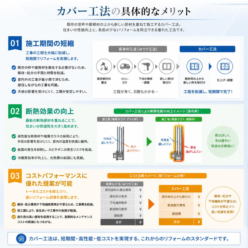 2. カバー工法のメリット